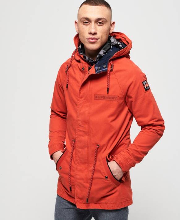 erkekler Superdry turuncu havacı çaylak parka ceket NNTB1202