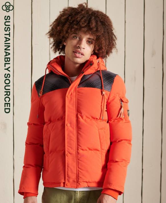 erkekler Superdry turuncu kapitone everest ceket NNTB4487