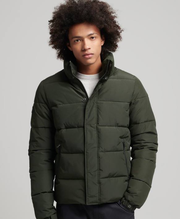 erkekler Superdry yeşil retro şişme mont NNTB4566