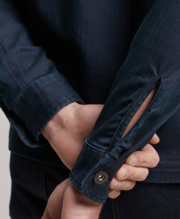 erkekler Superdry Donanma tüccar mağazası - balıksırtı ince ceket NNTB152