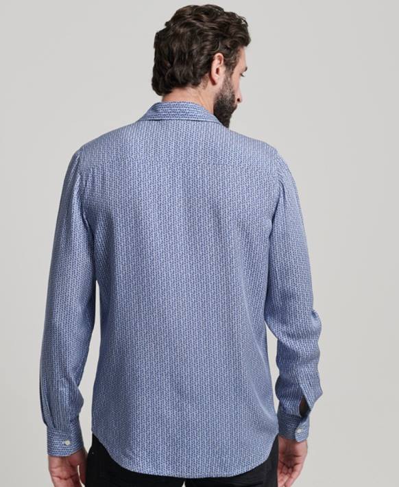 erkekler Superdry mavi 70'ler gömlek NNTB180