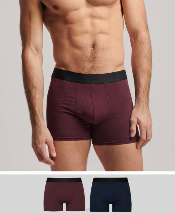 erkekler Superdry Donanma organik pamuklu ofset boxer ikili paket NNTB1636