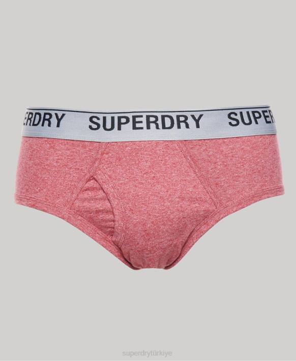 erkekler Superdry kırmızı organik pamuklu külot üçlü paket NNTB1871