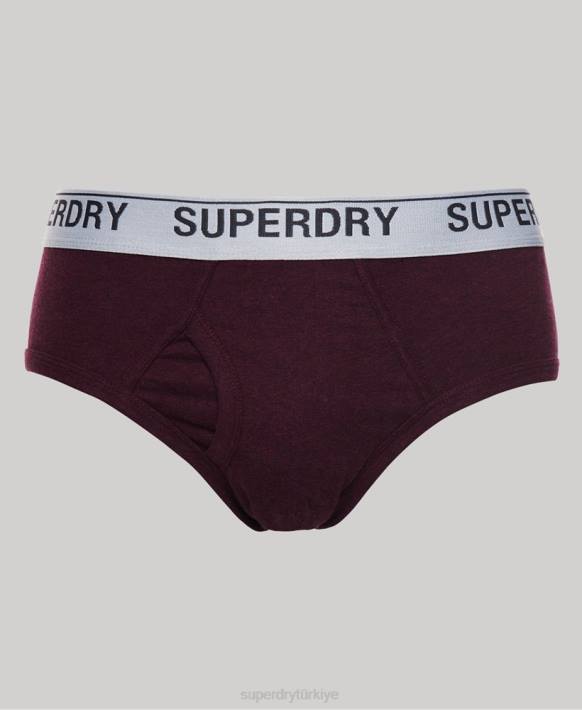 erkekler Superdry kırmızı organik pamuklu külot üçlü paket NNTB1871