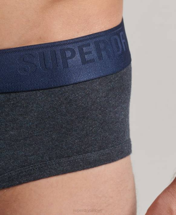 erkekler Superdry mavi organik pamuklu külot üçlü paket NNTB1789