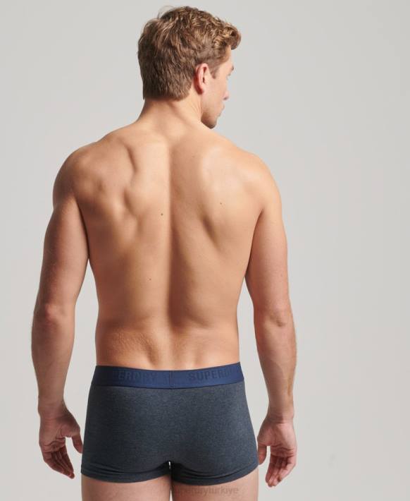 erkekler Superdry mavi organik pamuklu sandık çok ikili paket NNTB1771