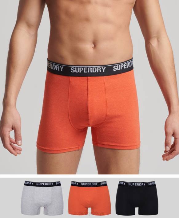 erkekler Superdry çok organik pamuklu boxer üçlü paket NNTB1605