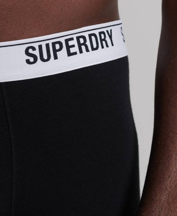 erkekler Superdry siyah organik pamuklu boxer üçlü paket NNTB1622