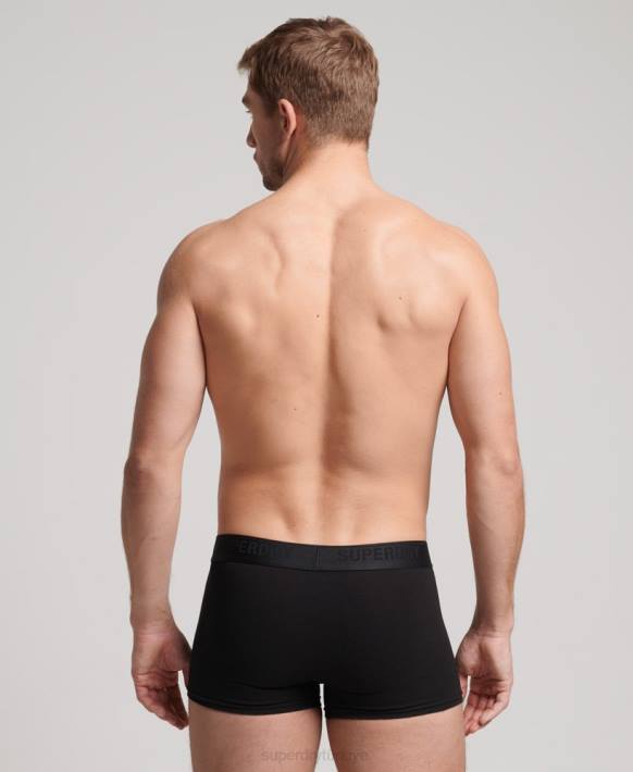erkekler Superdry siyah organik pamuklu sandık üçlü paket NNTB1772