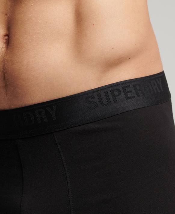 erkekler Superdry siyah organik pamuklu sandık üçlü paket NNTB1772