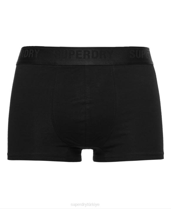 erkekler Superdry siyah organik pamuklu sandık üçlü paket NNTB1772