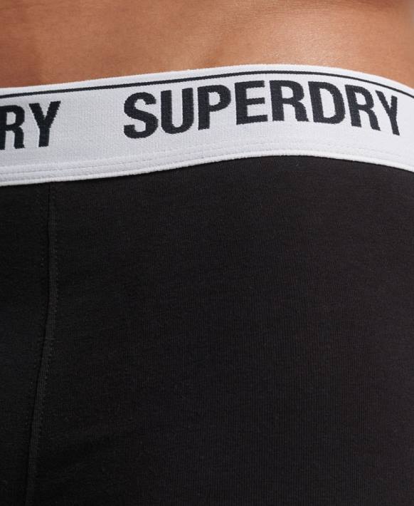 erkekler Superdry siyah organik pamuklu sandık üçlü paket NNTB1788