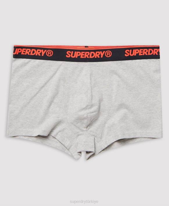 erkekler Superdry turuncu organik pamuklu klasik sandık üçlü paket NNTB6498