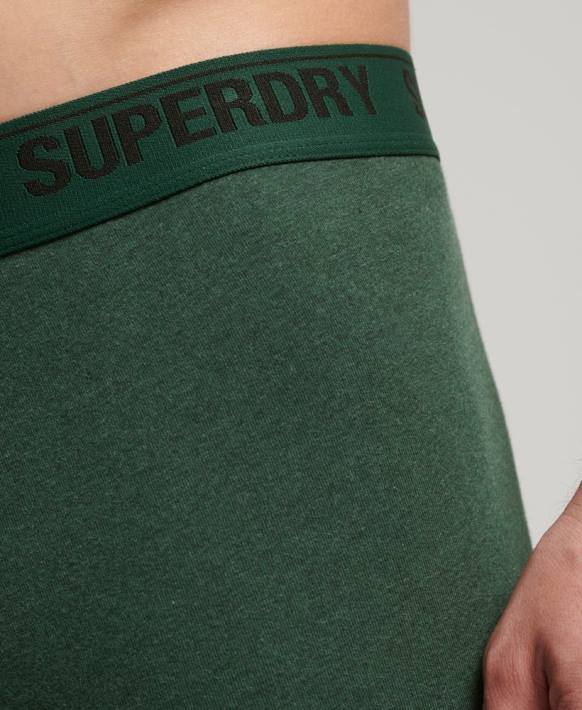 erkekler Superdry yeşil organik pamuklu boxer ikili paket NNTB1663