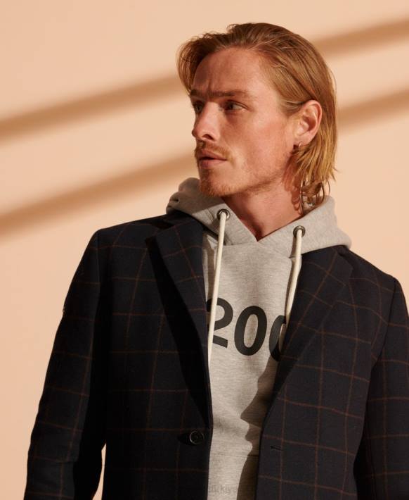 erkekler Superdry Donanma vakıf yün ceket NNTB1197