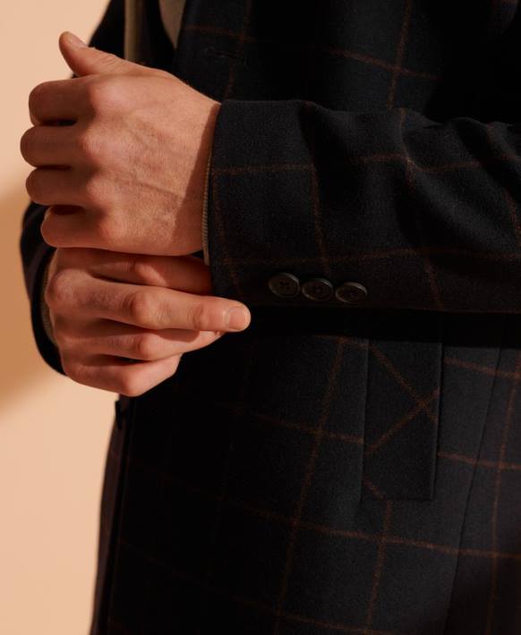 erkekler Superdry Donanma vakıf yün ceket NNTB1197