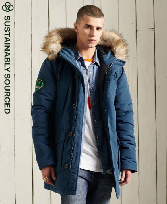 erkekler Superdry açık mavi everest parka kaban NNTB4664