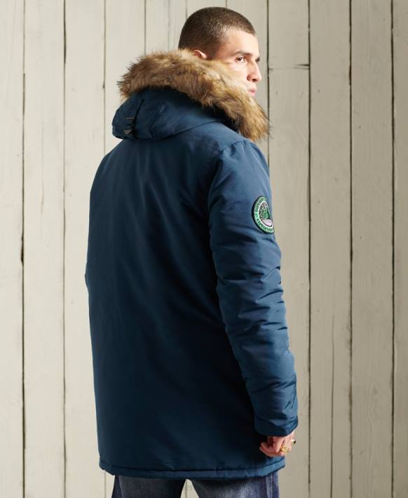 erkekler Superdry açık mavi everest parka kaban NNTB4664