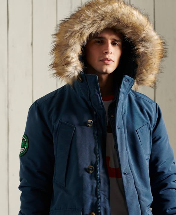 erkekler Superdry açık mavi everest parka kaban NNTB4664