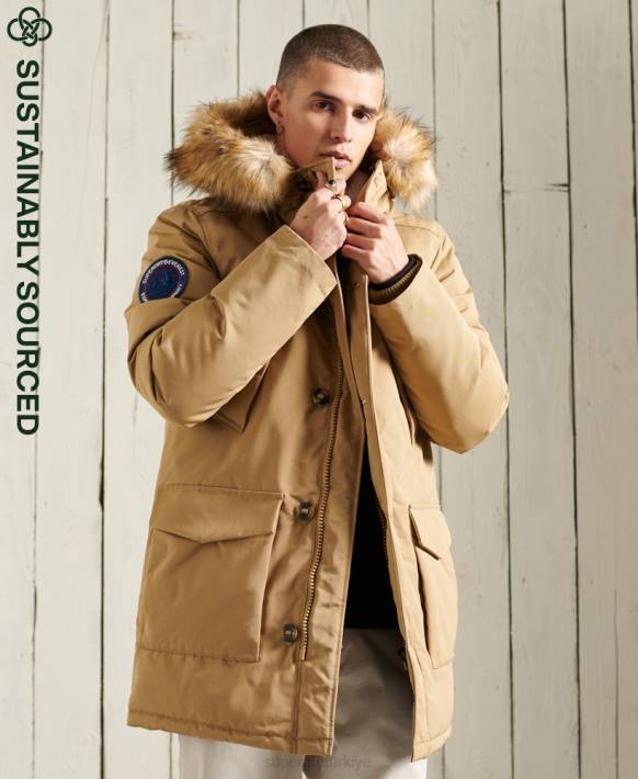 erkekler Superdry bej everest parka kaban NNTB1079