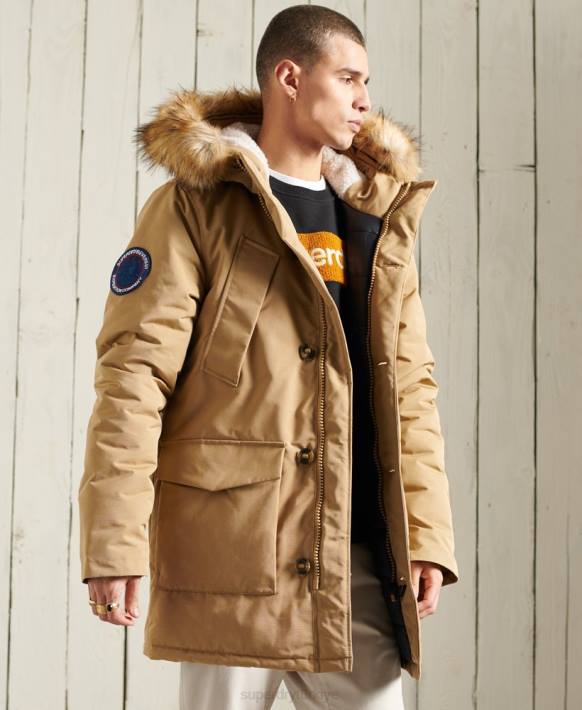 erkekler Superdry bej everest parka kaban NNTB1079