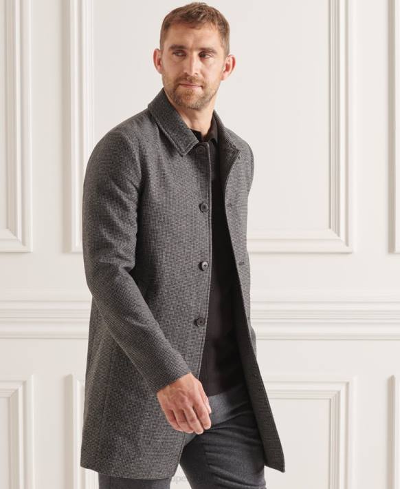 erkekler Superdry gri studios hafif yün araba montu NNTB4624