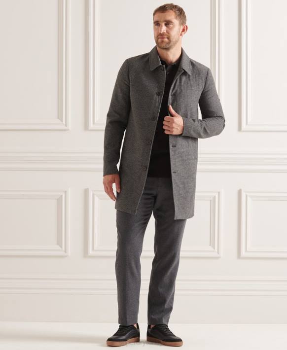 erkekler Superdry gri studios hafif yün araba montu NNTB4624