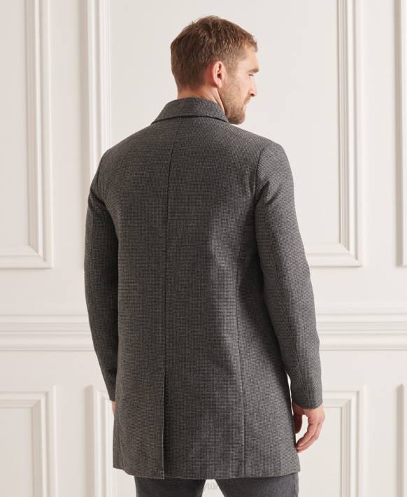 erkekler Superdry gri studios hafif yün araba montu NNTB4624