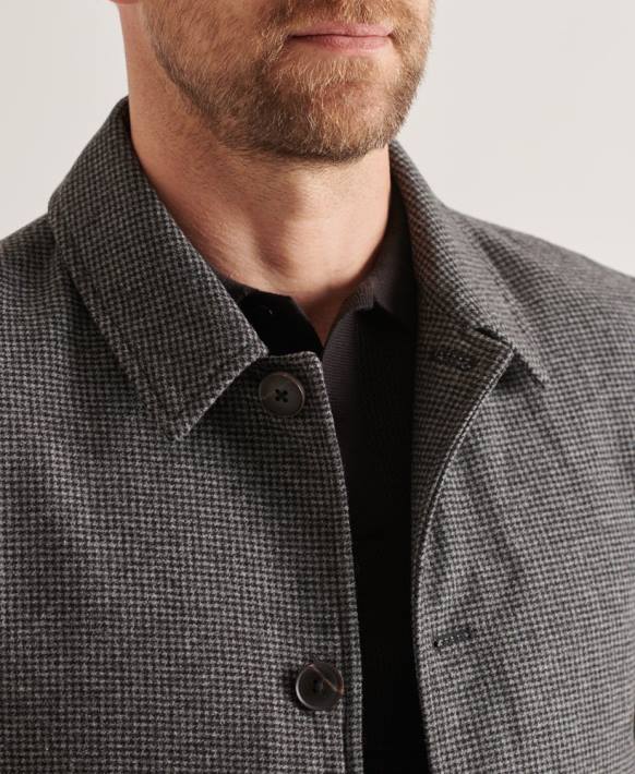 erkekler Superdry gri studios hafif yün araba montu NNTB4624