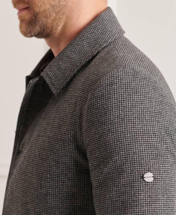 erkekler Superdry gri studios hafif yün araba montu NNTB4624