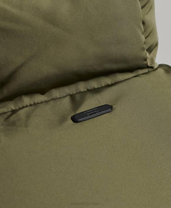 erkekler Superdry haki kısa şişme mont NNTB989