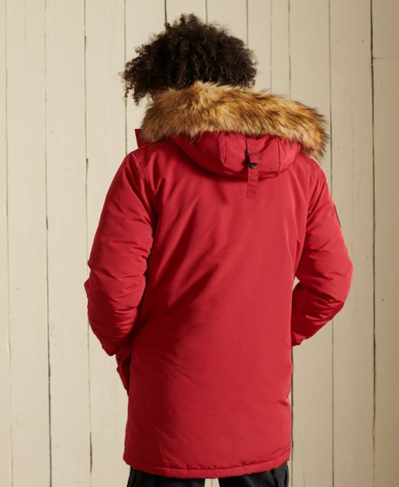 erkekler Superdry kırmızı everest parka kaban NNTB4571