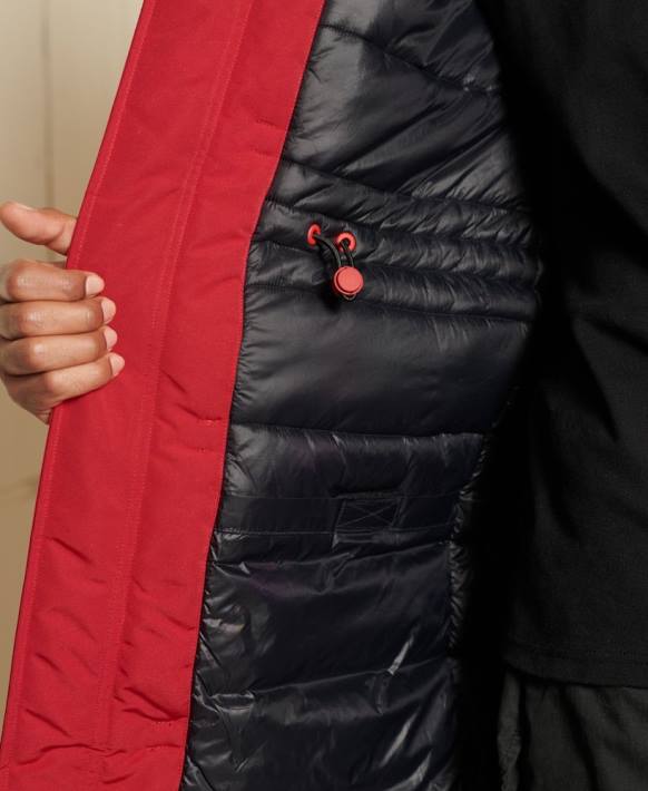 erkekler Superdry kırmızı everest parka kaban NNTB4571