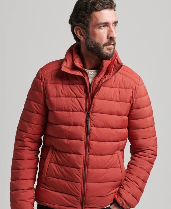 erkekler Superdry kahverengi kısa hafif şişme mont NNTB959