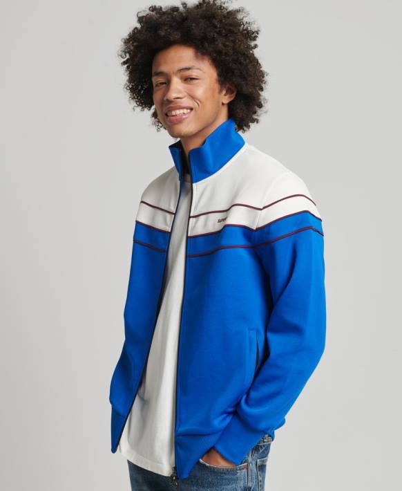 erkekler Superdry mavi eski zip thru parça üstü NNTB822