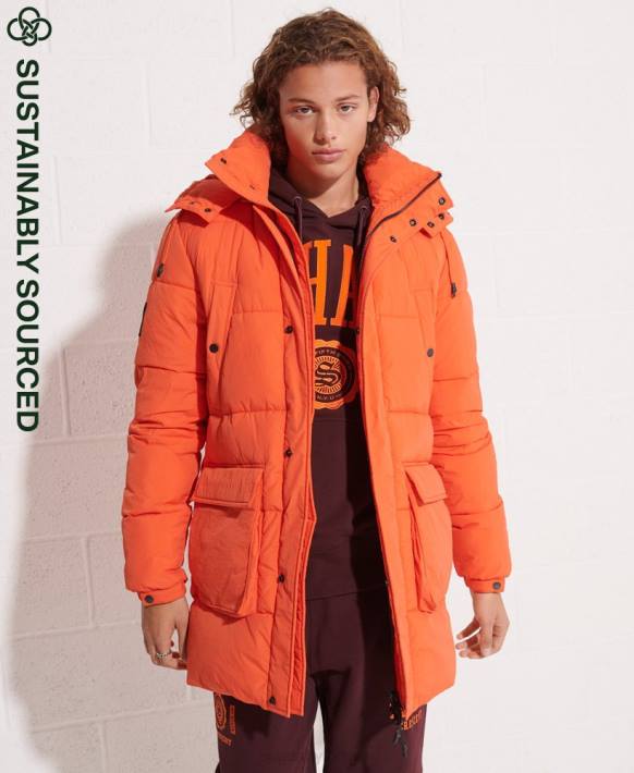 erkekler Superdry turuncu sefer yastıklı parka kaban NNTB4511