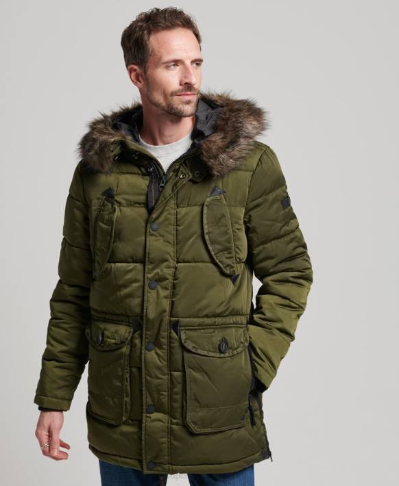 erkekler Superdry yeşil chinook parka ceket NNTB4513