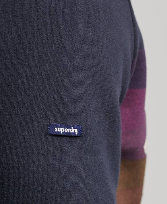 erkekler Superdry Donanma 70'ler çizgili kapşonlu NNTB5135