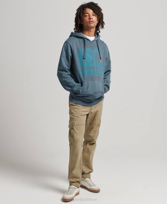 erkekler Superdry Donanma atletik kulübü kapşonlu NNTB5225