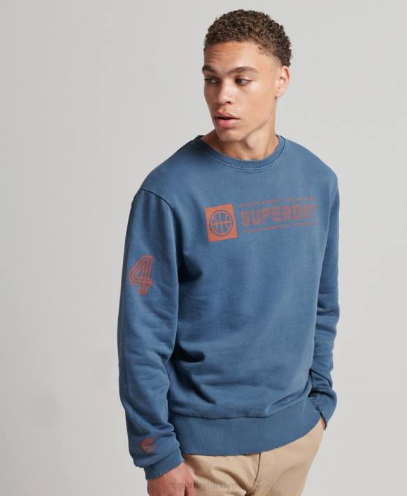 erkekler Superdry Donanma atletik kulüp ekibi sweatshirt NNTB881