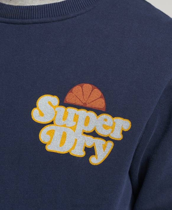 erkekler Superdry Donanma cooper nostalji ekip sweatshirt NNTB5006