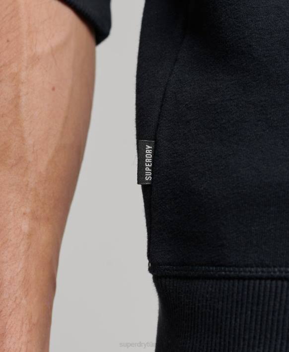 erkekler Superdry Donanma eski logo işlemeli fermuarlı henley sweatshirt NNTB104