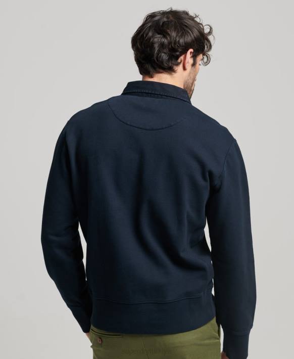erkekler Superdry Donanma overdyed rugby sweatshirt NNTB585