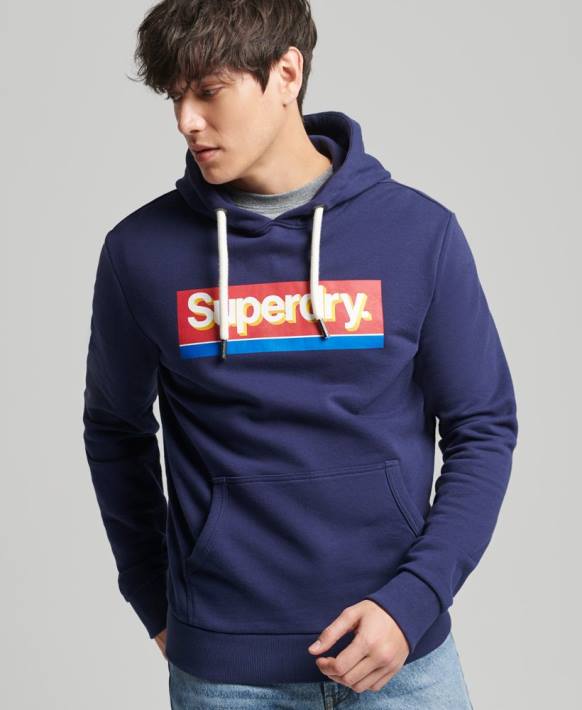 erkekler Superdry Donanma vintage core logo mevsimlik kapşonlu NNTB883