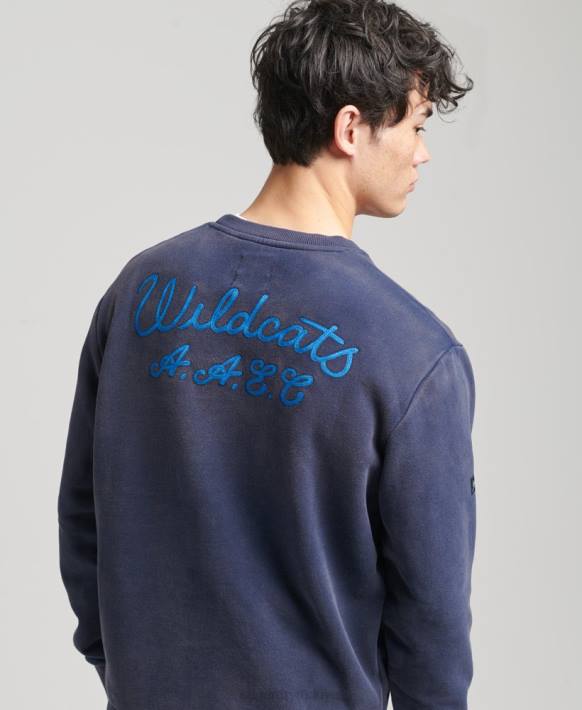 erkekler Superdry Donanma vintage kolej ekibi sweatshirt NNTB5039