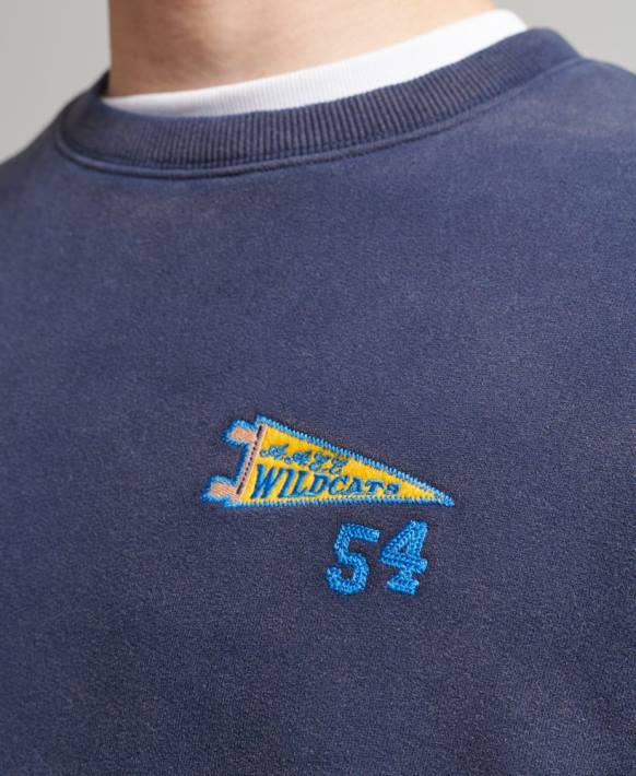 erkekler Superdry Donanma vintage kolej ekibi sweatshirt NNTB5039