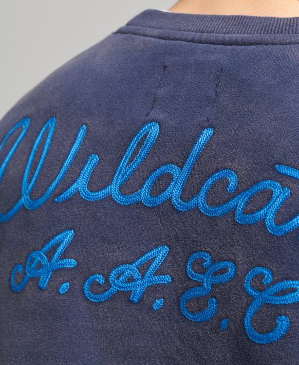 erkekler Superdry Donanma vintage kolej ekibi sweatshirt NNTB5039