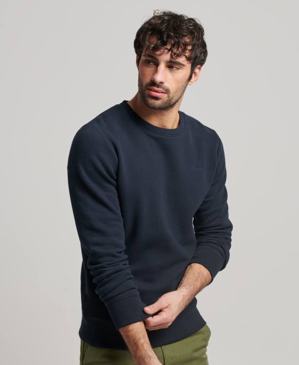 erkekler Superdry Donanma vintage logo işlemeli mürettebat sweatshirt NNTB611