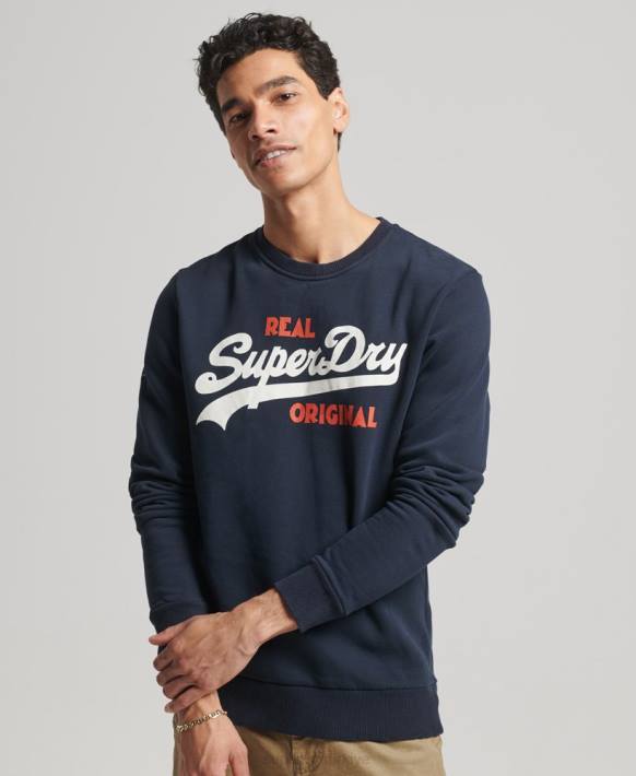 erkekler Superdry Donanma vintage logo soda pop ekip sweatshirt NNTB4997