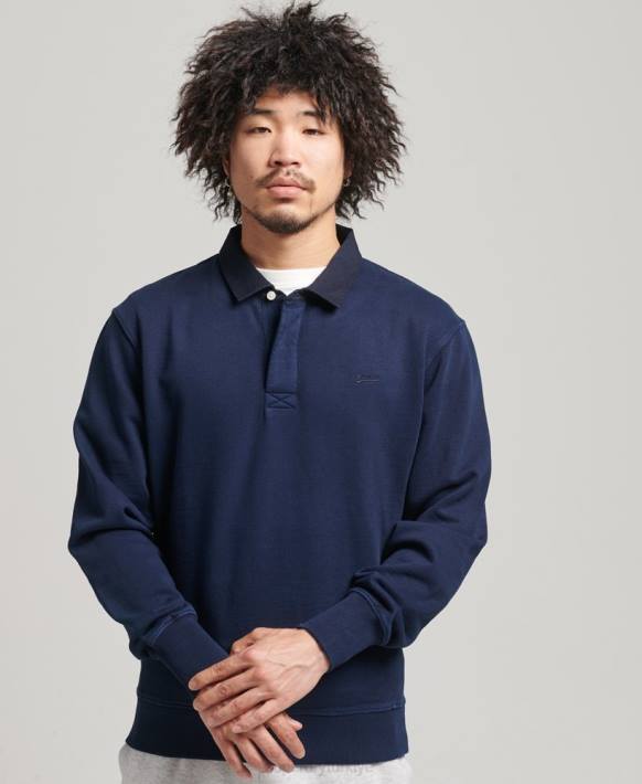 erkekler Superdry Donanma vintage od rugby sweatshirt NNTB787